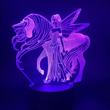 

Beauty and Unicorn Shaped Series 3D Lamp Cute Clock BaseTable Nightlight Romantic Lovely Gifts Home Party Decorative Led Lights