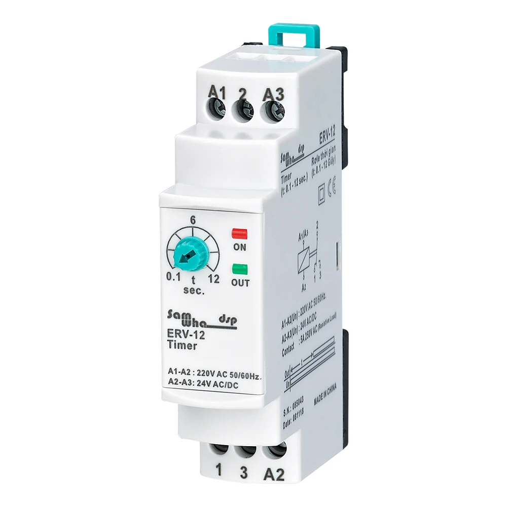 Samwha-delay Tempo Relé Eletrônico Ajustável Erv12 0.1-12sec