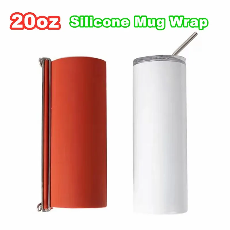 20oz Sublimation Silicone Mug Wrap Rubber Clamps For Skinny Tumbler