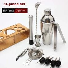 Шейкер для коктейлей из нержавеющей стали, миксер для напитков, бармен, мартинитол, барный набор, мерная чашка, двойной стакан для напитков, Джиггер