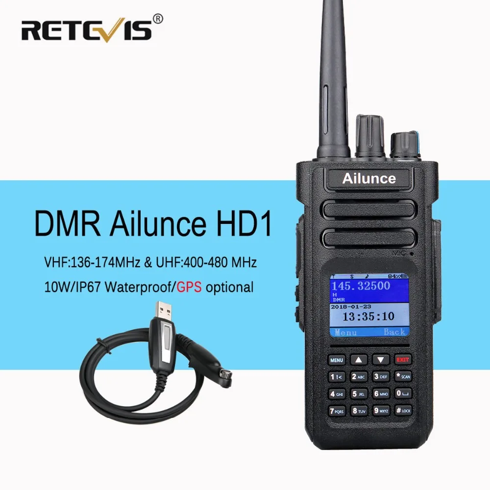 Цифровая рация Retevis Ailunce HD1 Двухдиапазонная DMR радио DCDM TDMA UHF VHF радиостанция