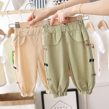 

Baby Girls 2020 Summer Sweet Bow Thin Pants Children's Knickerbockers Baby Girl Lace Princess Pants Kids Baby Girl Choths Cotton