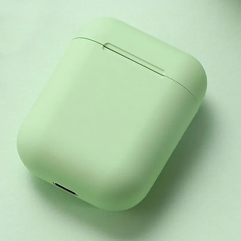 I12 tws, матовые Bluetooth 5,0 наушники, беспроводные наушники, свободные руки, умные, отпечаток пальца, сенсорные, спортивные, водонепроницаемые, цветные наушники - Цвет: green Without box