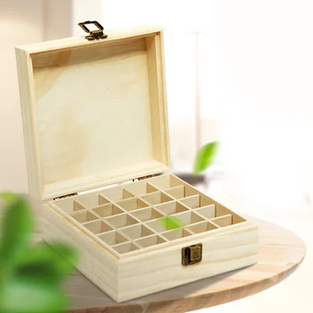 

25 Wooden Compartments Essential Oil Box Organizer Large Oil Jewelry Storage Case Handmade DIY Gift for Essential Oil Display