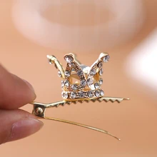 Милые вечерние заколки-тиара принцессы с кристаллами для девочек, заколки для волос с серебряным покрытием, Женские аксессуары для волос, Новинка