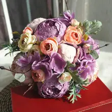 Реалистичные искусственные пионы, свадебные букеты ручной работы, чайная роза, искусственные ягоды, романтические вечерние цветы для невесты, подружки невесты