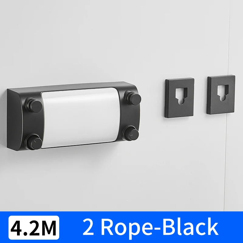 2 Rope-Black Выдвижная Веревка для белья домашняя уличная сушилка для одежды телескопическая нержавеющая веревка невидимая Одежда сушилка для одежды двойная веревка - Цвет: 2 Rope-Black