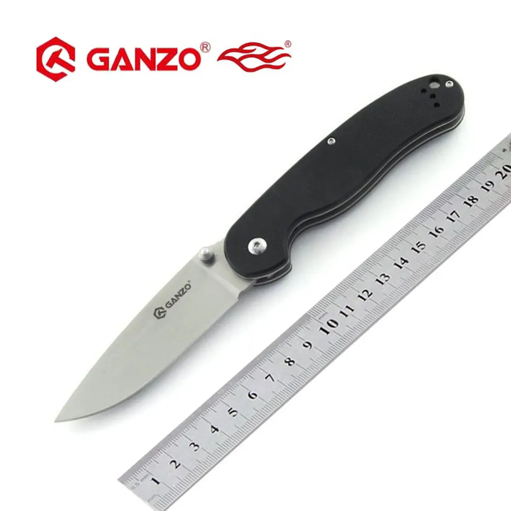 Online 58 60vc Ganzo G727M 440C G10 o cuchillo plegable de madera herramienta de Camping de supervivencia cuchillo de bolsillo de caza herramienta para exteriores EDC