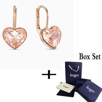 

2020 Fashion Jewelry SWA New HEART PIERCED EARRINGS Rose Gold Elegant Heart-Shaped Decoration Women Romantic Jewelry Gift