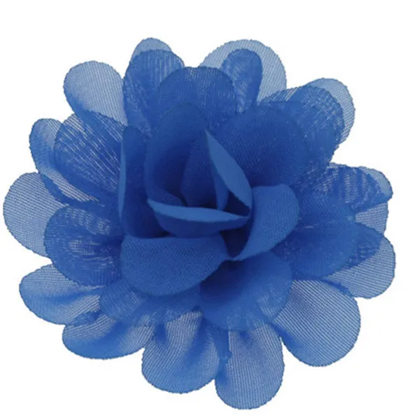 blue 5 см Детские Мини DIY Цветы Дети Бутик шифон цветы без повязки на голову без зажимов Свадебные Девушки аксессуары для волос 20 шт./лот - Цвет: blue
