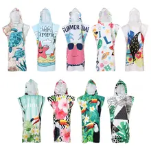 Microfiber Unisex Beach Changing Towel Quick-Dry Surf Poncho Robe with Hooded Wetsuit for Swimming Bathing Surfing Towel Robe