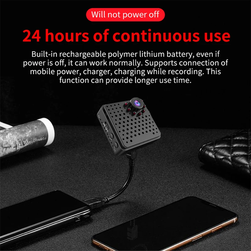 

1080P Mini Camera HD WiFi Camera HDQ19 Portable Infrared Night Visual Motion Digital Aerial Camera Digital Aerial Lens Mini Size