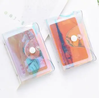 

Transparent Laser PVC Credit Card Holder Women Card Case Organizer Wallet Fashion Clear Passport Cards Storage Bags SN3232