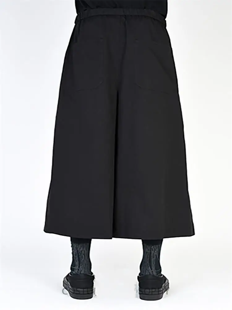 Men's Casual Pants Wide Leg Pants Culottes Spring And Autumn New Black Extremely Simple Super Loose Fashion Youth A Edition