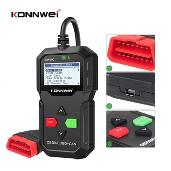 

OBD2 Scanner OBD Car Diagnostic Auto Diagnostic Tool KW680 Read Clear Fault Error Codes Russian OBD2 Automotive Scanner
