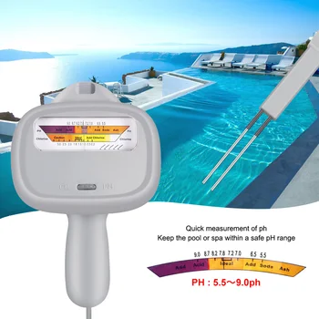 

1Pcs Water Quality Tester Portable Chlorine PH Meter Monitor for Home Swimming Pool Aquarium Checker White TSH Shop
