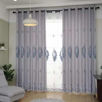 

European Style Water Soluble Embroidery Curtain Tie Rong Fabric Curtain Shade Modern Living Room Bedroom Window Screen