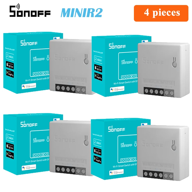 SONOFF MINIR2 Wifi DIY Switch Mini R2 2 Way Modules eWeLink APP Wireless Remote Control Work with Alexa Google Home Automation 