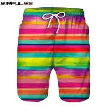 Летние мужские пляжные шорты купальные плавки в полоску с 3D принтом и карманами мужские свободные спортивные шорты для серфинга мужские шорты для бега и для серфинга