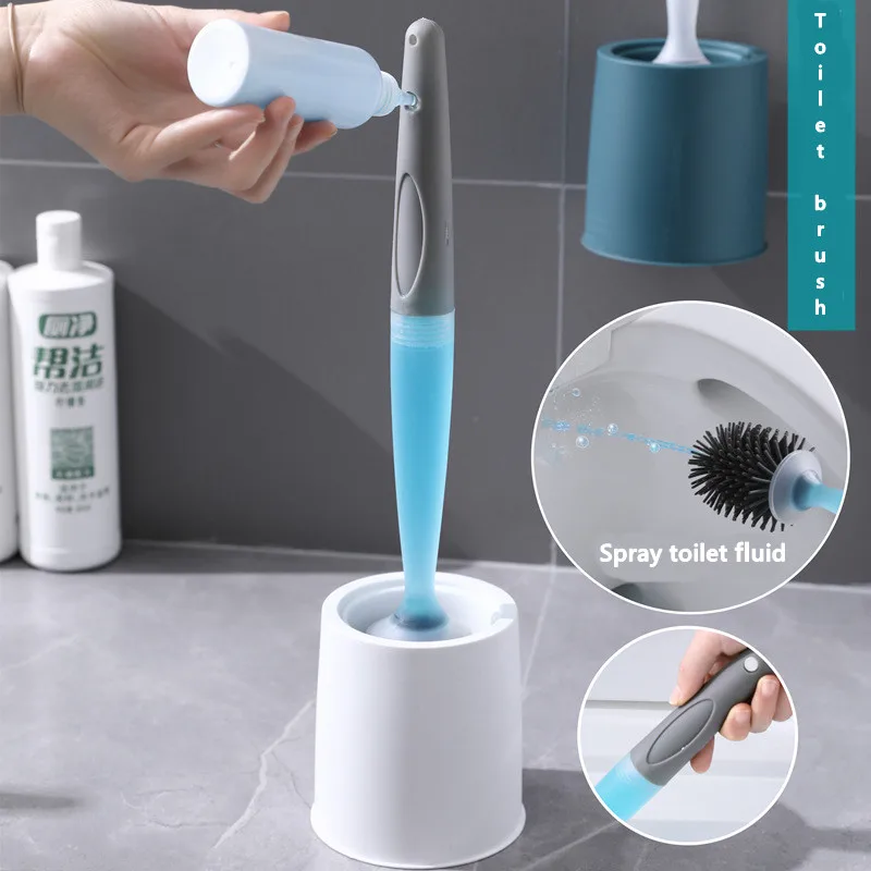 Toilet Brush Toilet Brush Plastic Portable Long Handle Bathroom