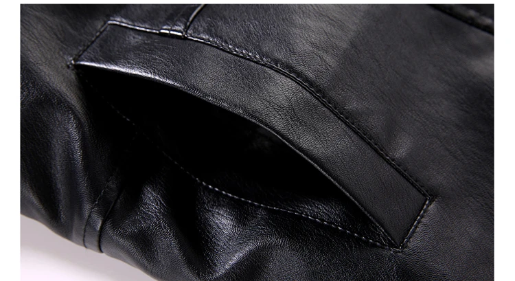 Men's jacket warm cotton coat men leather jackets, PU leather jacket