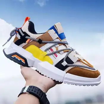 

MANDISHANG Fashion Retro Sneakers Man Casual Shoes Tide Man Jogging Sneakers Shoes Outdoor Non-slip Walking Shoes Man