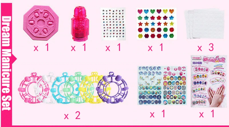 96 шт., Детский набор налеек для ногтей DIY, красивая игрушка для девочек, ручная работа, многоразовый нетоксичный дизайн ногтей, наклейка, подарки на день рождения