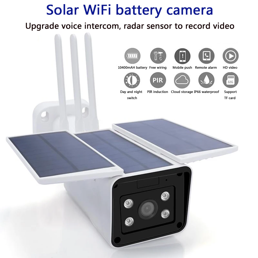 

WIFI Camera Full HD 1080P 2MP Wire-Free Battery Outdoor Solar IP65 Weatherproof Security Surveillance Camara outdoor ipcam cam
