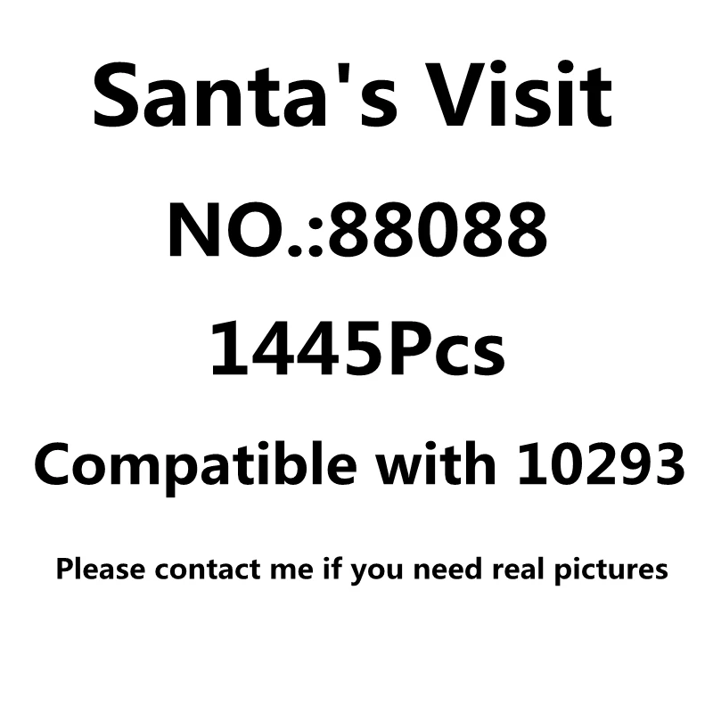 

IN STOCK 88088 1445Pcs Santas Visit Model 10293 Building Block Bricks City Winter Village House Christmas Gifts Toys For Kids