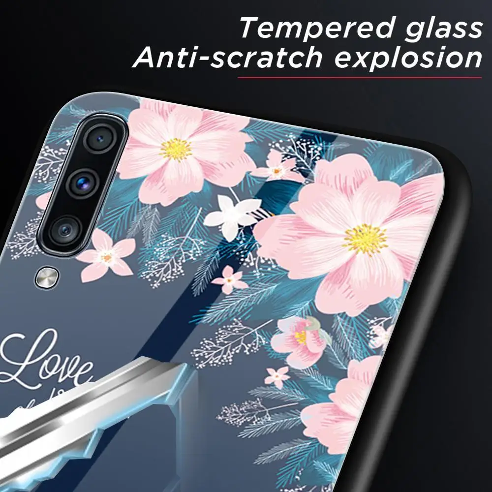 Закаленное Стекло чехол для samsung Galaxy A70 A50 A30 A20 A10 S10Plus S9 S8 Note10 Note9 Note8 A750 чехол противоударный мягкий край крышки