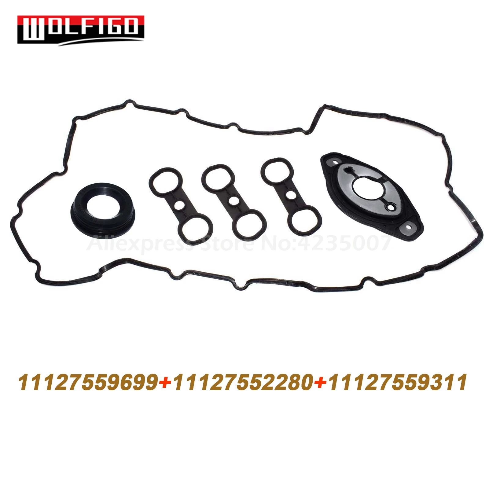 WOLFIGO для 2006-2013 B-MW 128 323 328 528X3X5 Z4 прокладка клапанной крышки комплект 11127582245,11127559699, 11127552280,11127559311 - Цвет: Set 6pcs