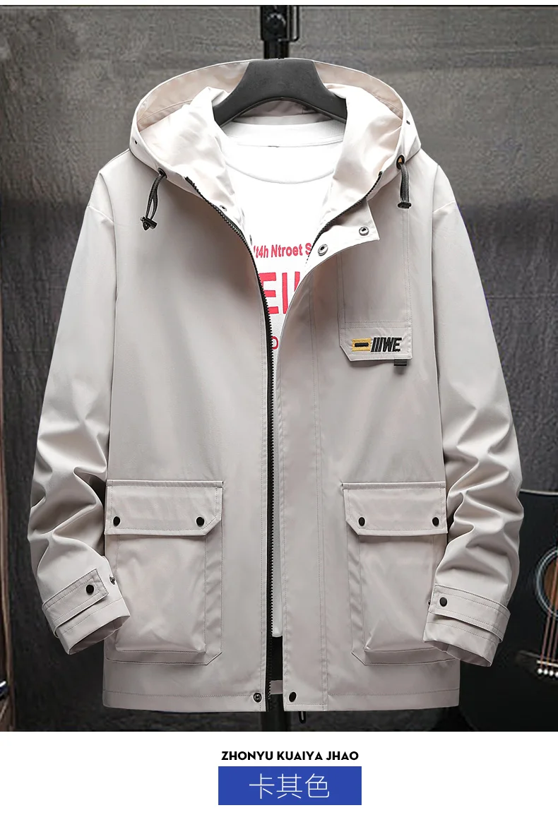 Высококачественные мужские куртки осенние корейские модные повседневные приталенные Большие размеры M-4XL homme Пальто Верхняя одежда с вышивкой большие карманы