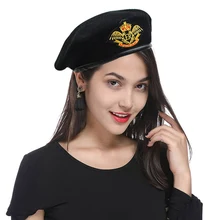 Женский шерстяной теплый берет шапка Кепка с красной звездой Мужская мода уличный стиль зимние шапки для сохранения тепла шапки