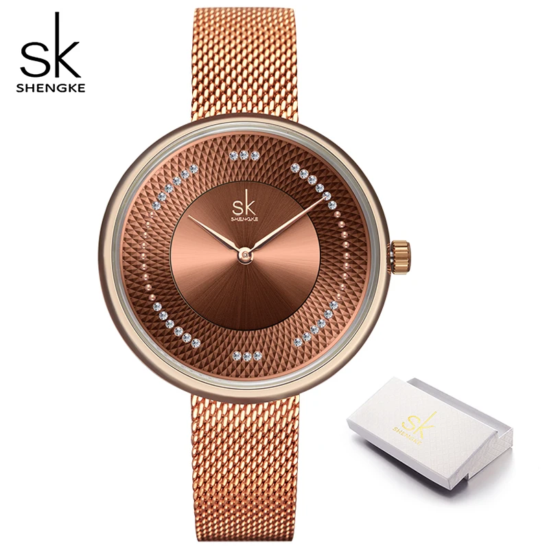Wristwatch Female Fashion Women Luxury SHENGKE Clock Quartz Waterproof Reloj Casual Lady
