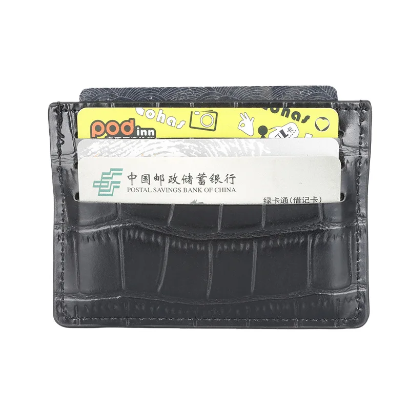

Bus Card Holder Crocodile Pattern Western Style Ultra-Thin Mini Portable Multi Card Bit Card Clamp Men And Women Are All OK for