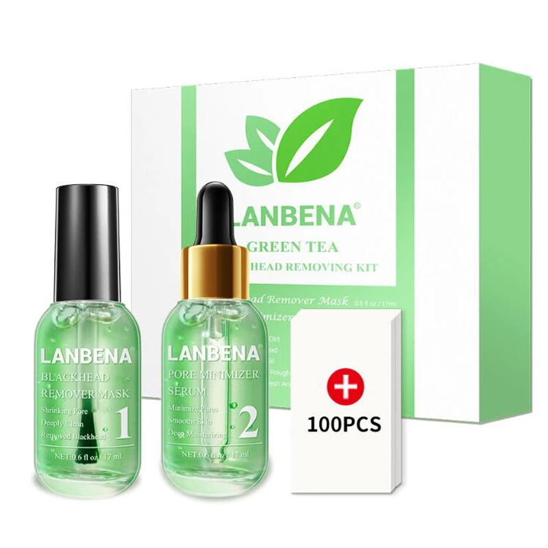 LANBENA зеленый чай угрей удаление сыворотки глубокие поры, акне прыщей мягкое Удаление лечение акне сужение пор Очищение - Вес нетто: 1 lot