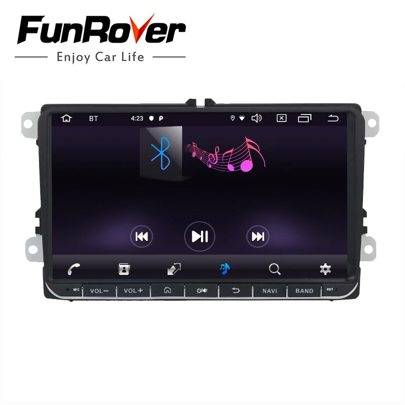 Discount FUNROVER android 9.0 IPS car dvd multimedia player For Volkswagen Passat B7 B6 Golf 5 Polo radio gps navigation stereo RDS 4