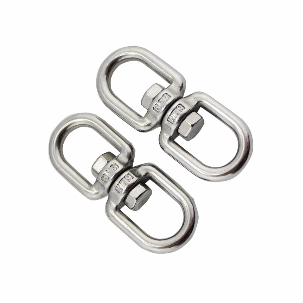 304 Stainless Steel 8-shaped Rotary Buckle Swing Swivel Hook Connector Carabiner Clasp for Hammock Hanging Chair Swing