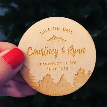 

Save the Date magnets, Rustic Wooden Save the Date, wedding Invitation，to provide guests with wedding souvenir decoration