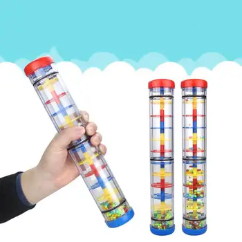 

Plastic Four-Section Rain Stick Rain Sound Tube Rainmaker Toy Durable Shakers Music Teaching Tools Colorful Education