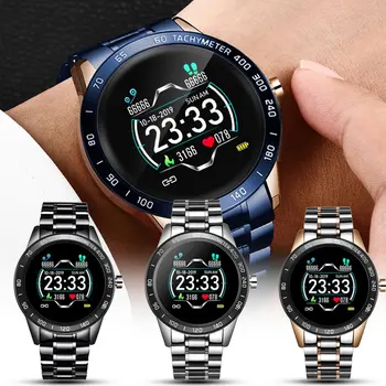 

Steel Band Smart Watch Men Heart Rate Blood Pressure Monitor Sport Multifunction Mode Fitness Tracker Waterproof Smartwatch