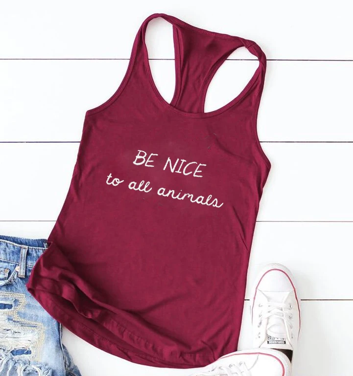 Be nice to майка с животными love Natural love life, модные футболки с графическим принтом, одежда в летнем стиле, пляжные вечерние топы на бретелях, Прямая