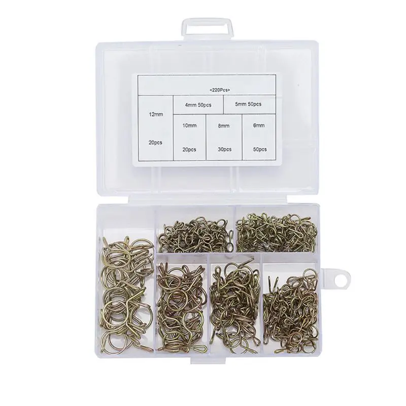 

220Pcs/set 4-12mm Hose Tubing Spring Clips Clamps Assortment Kit for Motorcycle Scooter