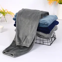 Fdfklak L-4XL Large Man Sleep Pajamas Bottom Autumn Winter New Indoor Clothing Flannel Pyjama Pants Trousers Soft Home Wear