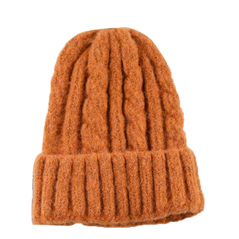Toddler Kids Girl Boy Crochet Hats Baby Infant Winter Warm Knit Hat Beanie Cap Lovely Gifts Solid Candy Color Caps Accessory New - Цвет: Оранжевый