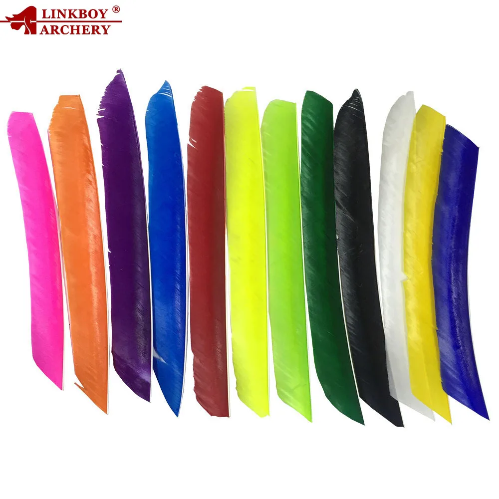 

Linkboy Archery Fletches Feathers Multicolor Full Length Real Turkey Feather Arrow Feather Fletchings Bow and Arrow - 50PCS