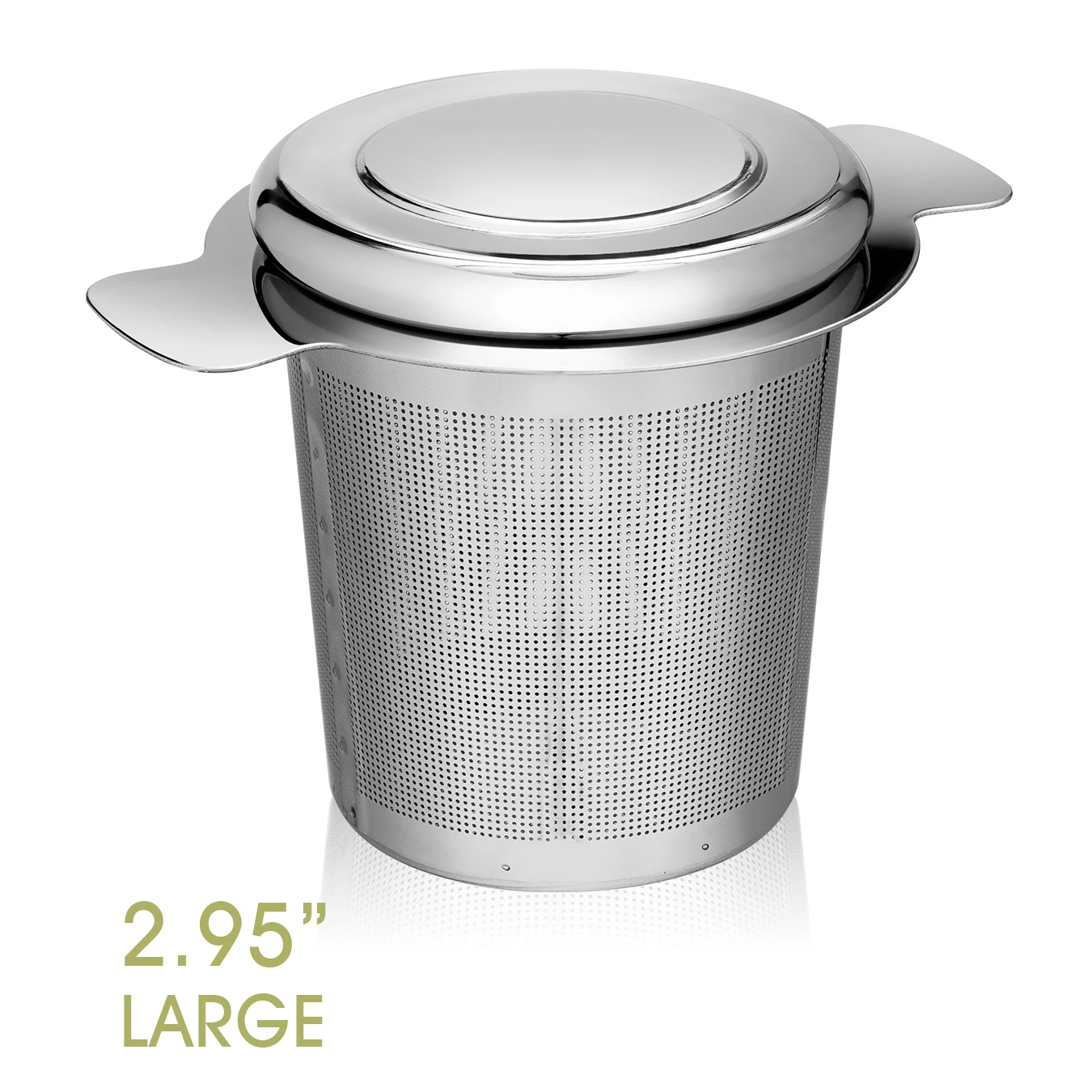 

LHS Tea Filter Strainer Loose Leaf Tea Infuser Reusable Stainless Steel Metal Mesh Basket with Lid Handle Fit Most Pots Cups