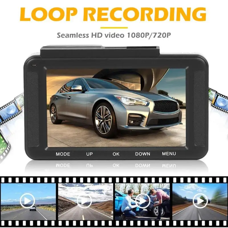 3-дюймовый видеорегистратор автомобиля 1080P HD для панели, gps, с гнездом для чипа, с датчиком движения, Сенсор Ночное видение вождения Регистраторы