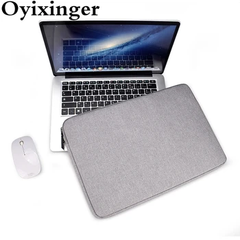 

Oyixinger Laptop Bag Waterproof Laptop Sleeve Case For 15.6inch Macbook Portable Business Zipper Bags Classic Solid Sleeve Case