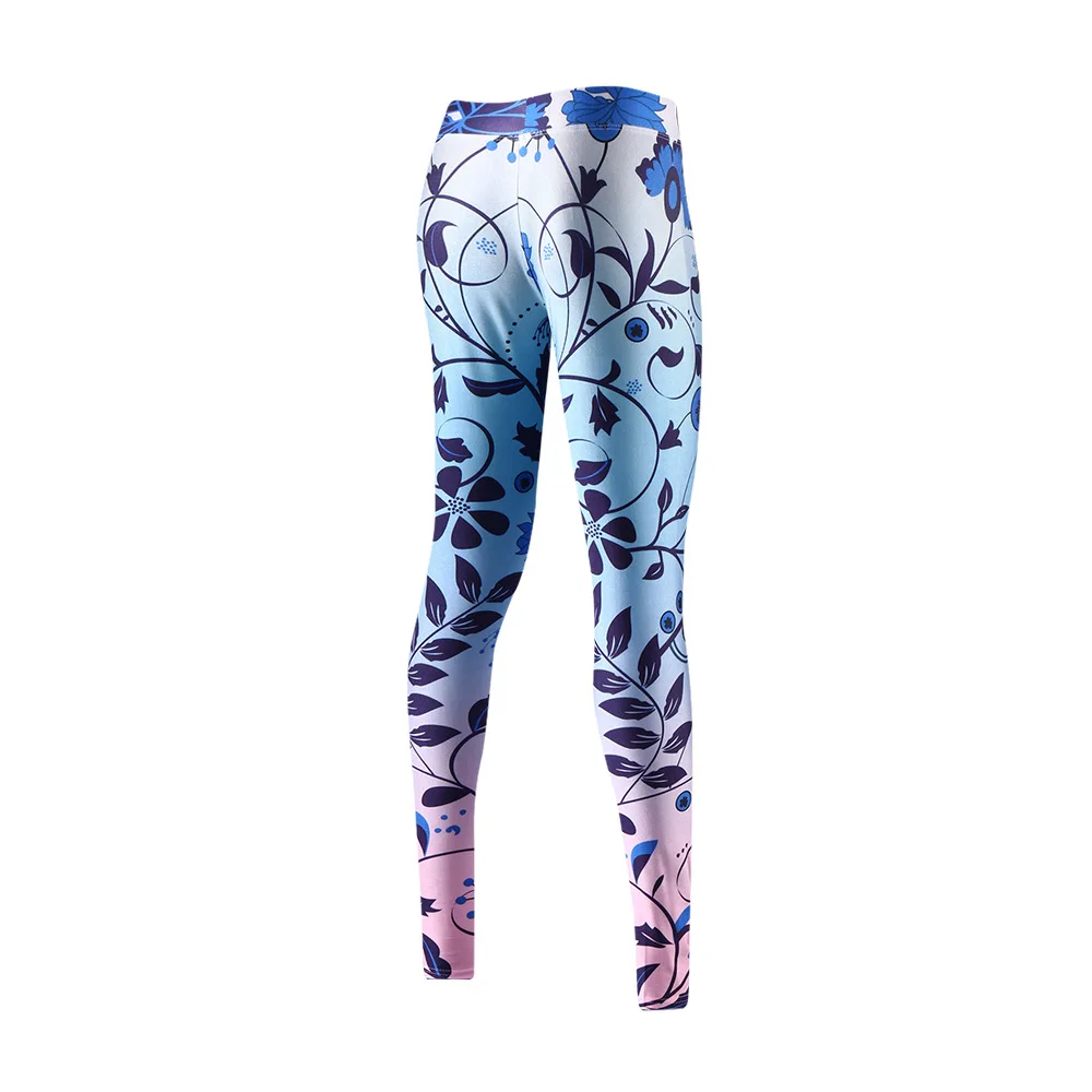 

2019 New Style Casual Sports Leggings Quick-Dry Tight-Fit Running Yoga Pants Gradient Digital Printing K573